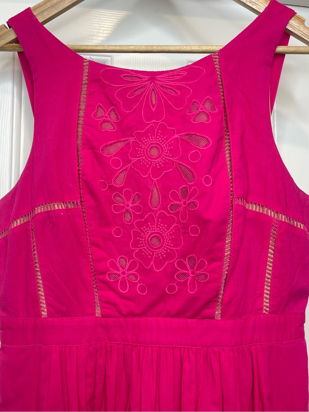 Anthropologie Moulinette Soeurs Rhododendron Dress Pink Embroidered Lace Size 8 - Picture 7 of 14